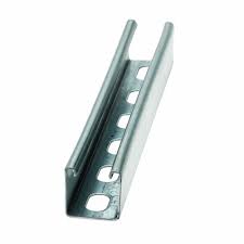 The 1-5/8 X 1-5/8 GREEN BTB STRUT 10 by ASC Engineered Solutions features a U-shaped metal channel with evenly spaced oval holes, a corrosion-resistant finish, and light gray back-to-back strut design, providing a sturdy industrial look for fire protection systems.