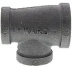 1" X 3/4" X 3/4" Cast Iron (CI) Red Tee Black - Fire Protection Parts