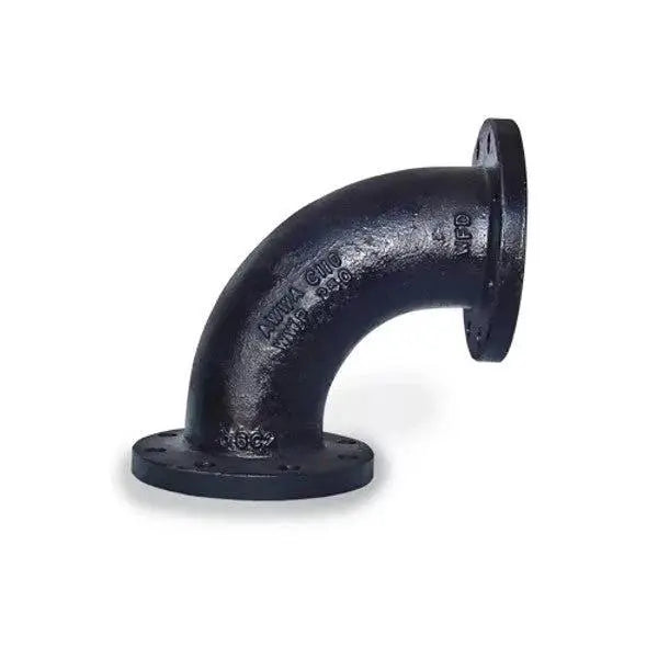 10" Black Cast Iron Flanged 90 Degree Elbow by Napac, Inc