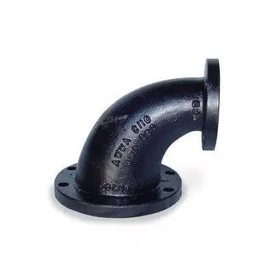 10" X 8" Black Cast Iron Flanged Reducing Elbow by Napac, Inc