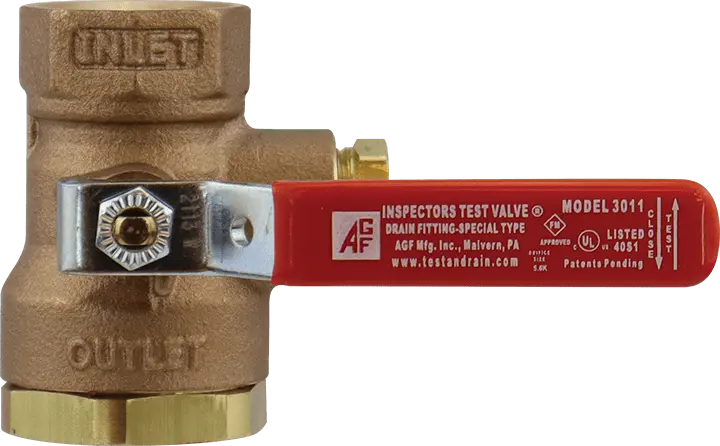 3011BV Inspector Test Ball Valve for Fire Protection Valves and Systems AGF Manufacturing Fire Protection Parts 3011BV Inspector Test Ball Valve | Fire Protection - AGF