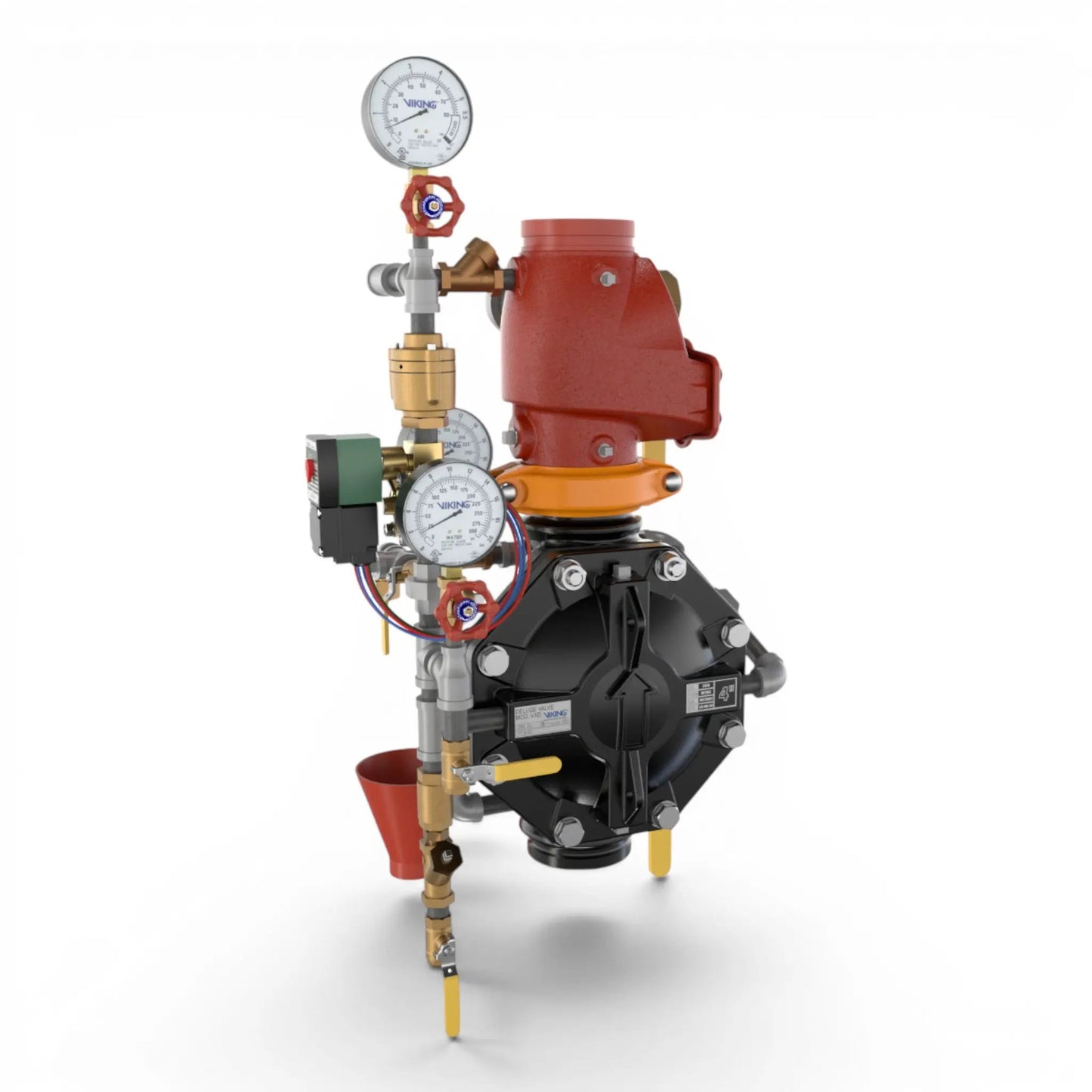 6" Loose Trim, Vxd Double Interlocked Preaction System Electric/Pneumatic Release, Brass, Monitored by Viking
