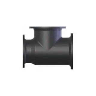 8" X 6" X 8" Black Cast Iron Flange Reducing Tee by Napac, Inc