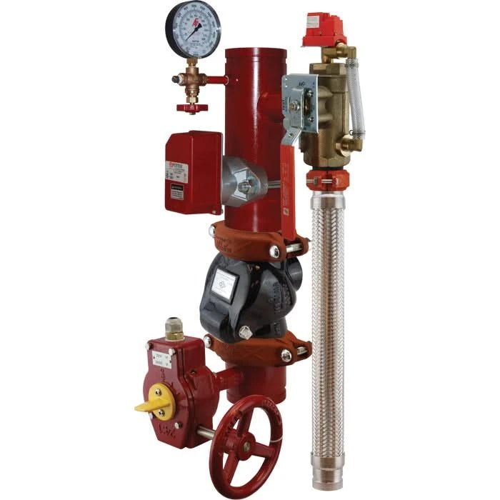 a fire hydrant with a hose connected to it