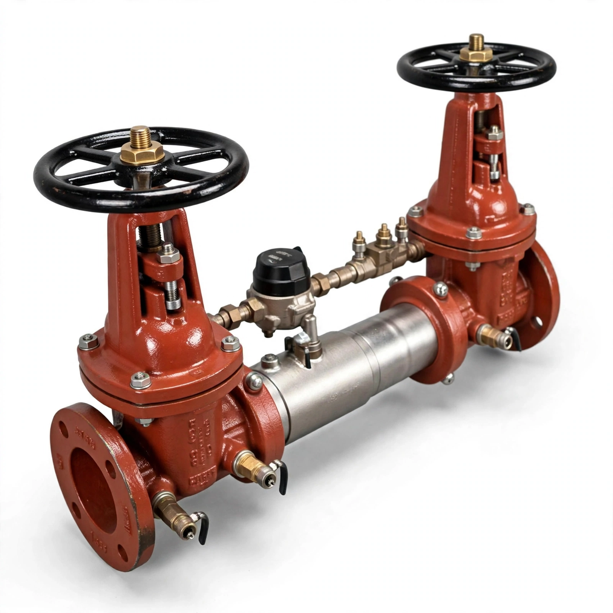 8" Double Check Detector Backflow Preventer Valve Ductile Iron ASTM A536