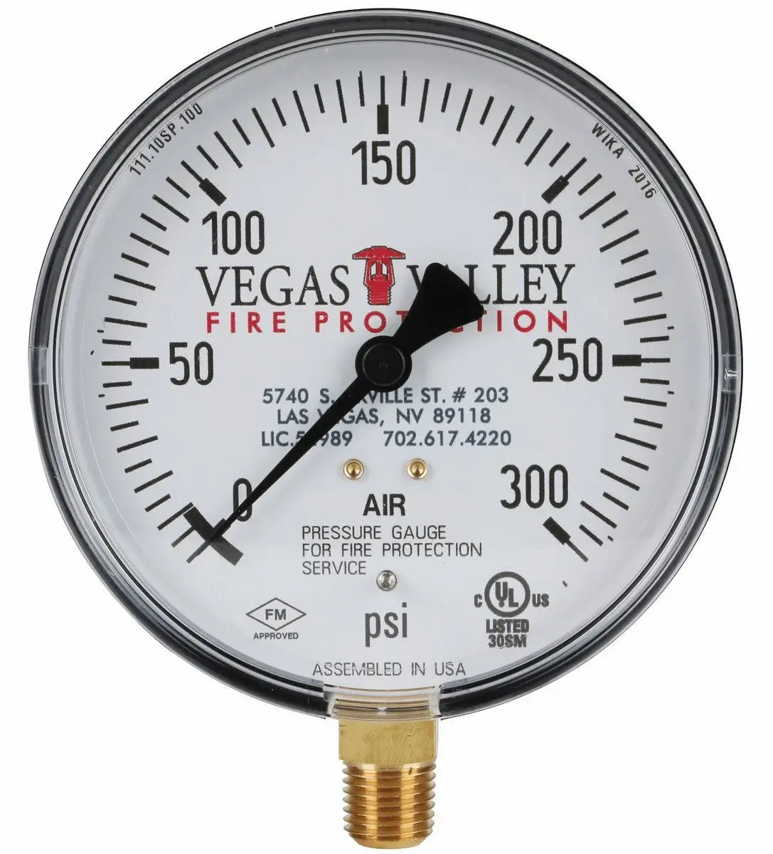 3 - 1/2" AIR/WATER GAUGE 0 - 300PSI UL/FM APPROVED KIT - Fire Protection Parts