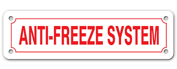 Anti - Freeze Sign 6" X 2" Durable Safety Marker - Fire Protection Parts