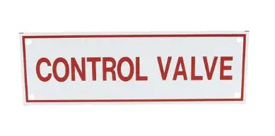 Control Valve Sign 6" X 2" For Safety And Compliance by Fire Protection Products Inc