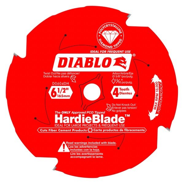 Diablo D0604DHA 6 - 1/2 in. x 4 Tooth (PCD) Fiber Cement HardieBlade - Fire Protection Parts