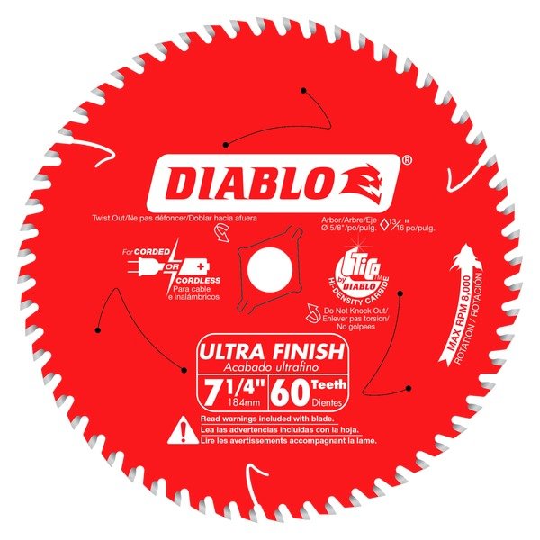 Diablo D0760A 7 - 1/4 in. x 60 Tooth Ultra Finish Saw Blade - Fire Protection Parts