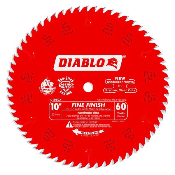 Diablo D1060X 10 in. x 60 Tooth Fine Finish Saw Blade - Fire Protection Parts