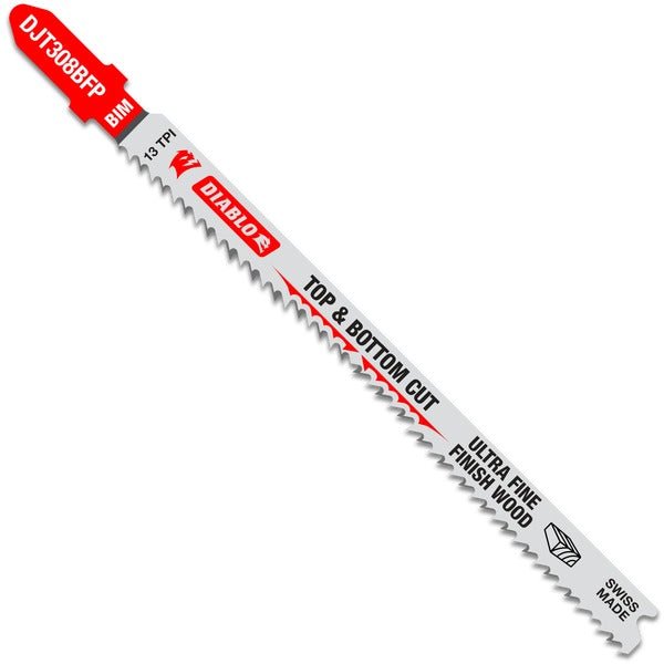 Diablo DJT308BFP5 4 - 5/8 in. 13 TPI Bi - Metal T - Shank Jig Saw Blades for Ultra Fine Finish Cuts in Wood (5 - Pack) - Fire Protection Parts