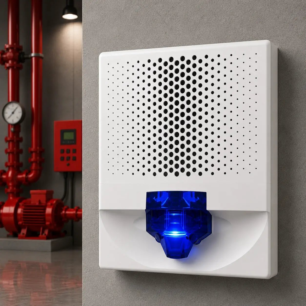 Kidde Speaker-Strobe Blue Lens Fire Alarm for Safety Alerts by Kidde