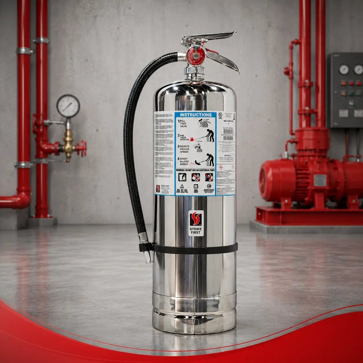 9L Water 2A Fire Extinguisher With Wall Bracket by Strike First Corporation