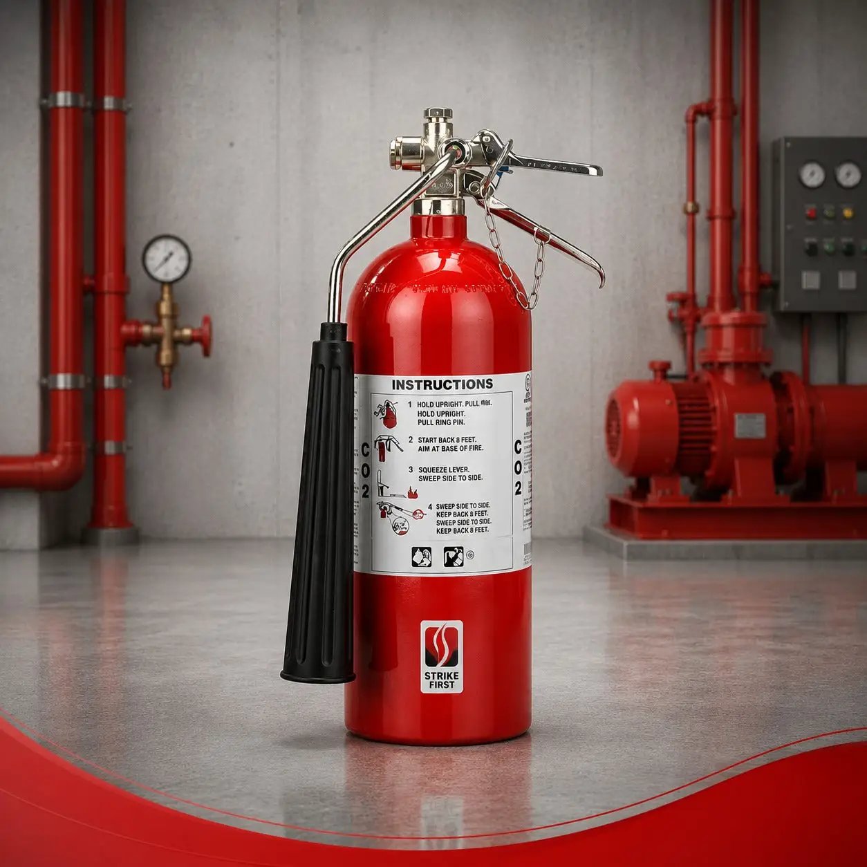 5LB CO2 BC 5BC Portable Fire Extinguisher for Emergencies by Strike First Corporation