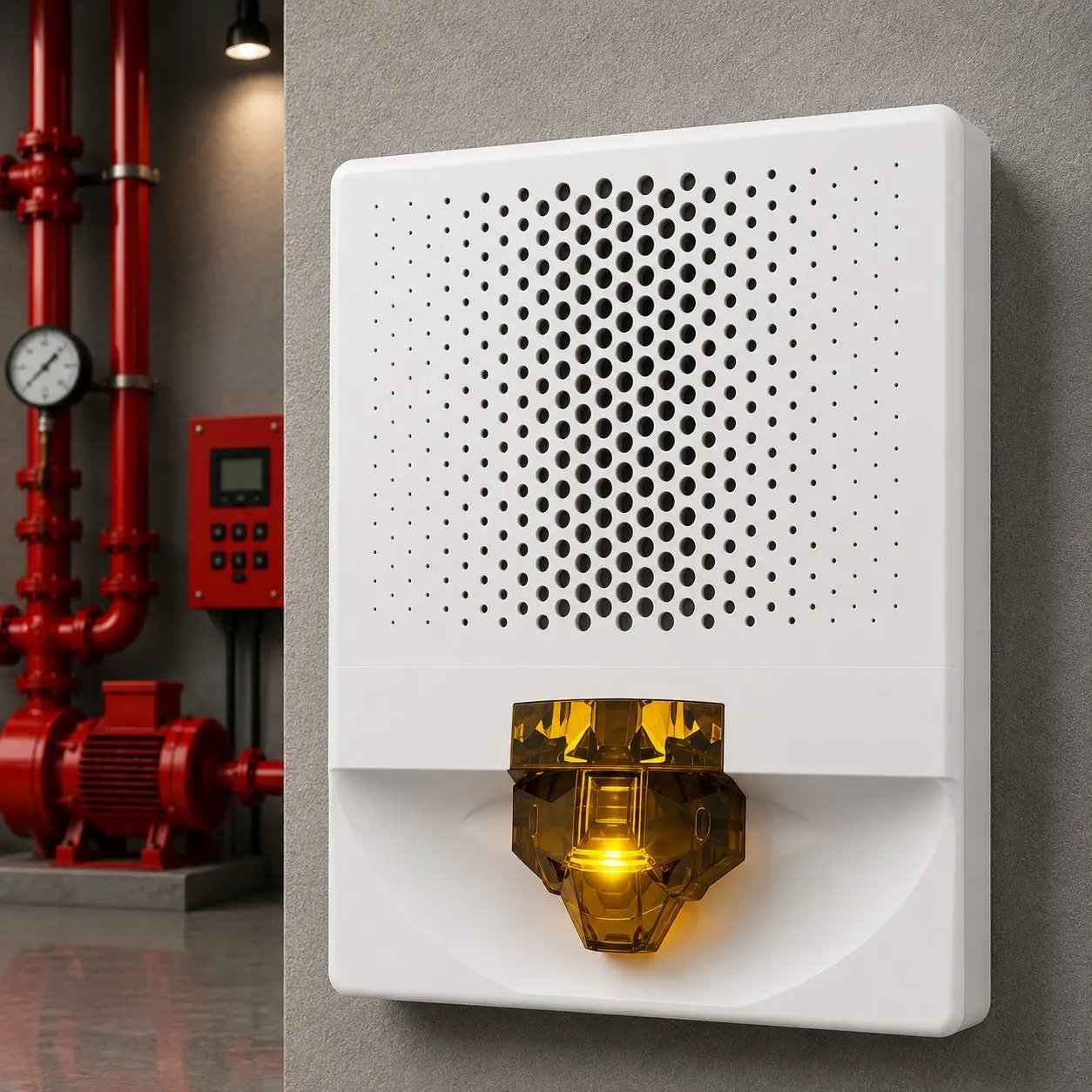 Kidde Speaker-Strobe Amber Lens UL/FM Alert for Fire Safety by Kidde