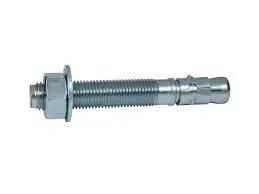 The nVent CADDY 5/8 x 5 Seismic Anchor Screw features a metal anchor bolt with a hex nut and washer for securing objects to concrete surfaces. Its threaded body allows adjustable fastening, providing exceptional tensile strength and stability in demanding applications.