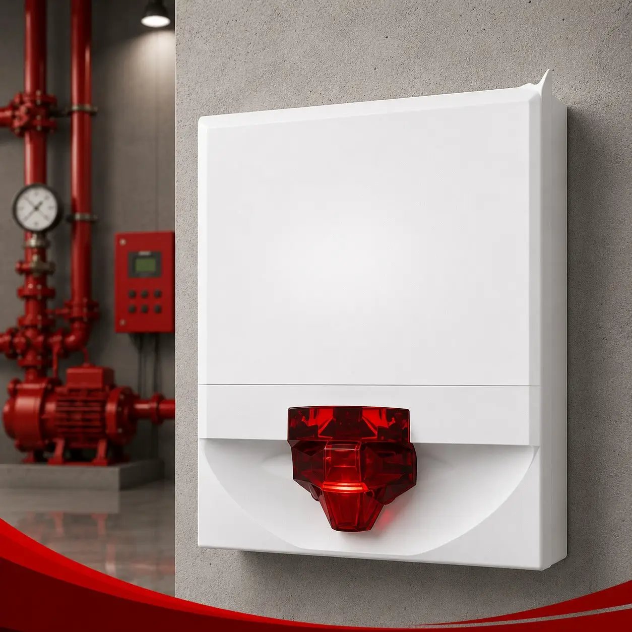 Kidde Strobe White Alert Red Lens Fire Safety Signal Device by Kidde