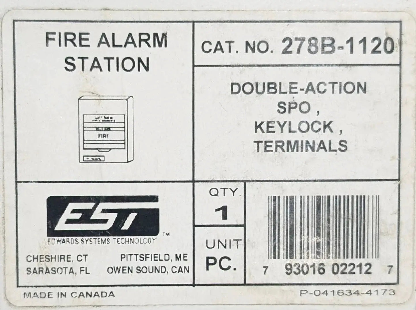 Edwards 278B-1120 Pull Station by Fredland Supply Company