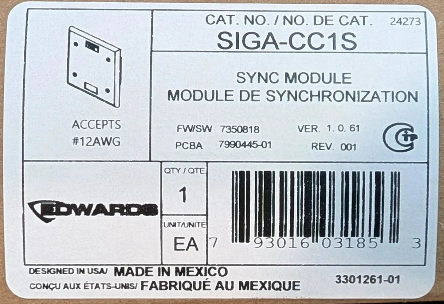 EDWARDS EST SIGA-CC1S Sync Module by Fredland Supply Company