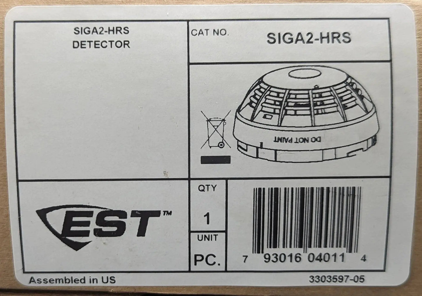 Edwards SIGA2-HRS Heat Detector by Fredland Supply Company