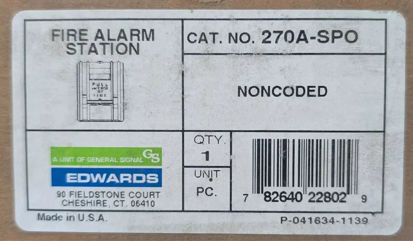 Edwards Signaling 270A-SPO Pull Station by Fredland Supply Company