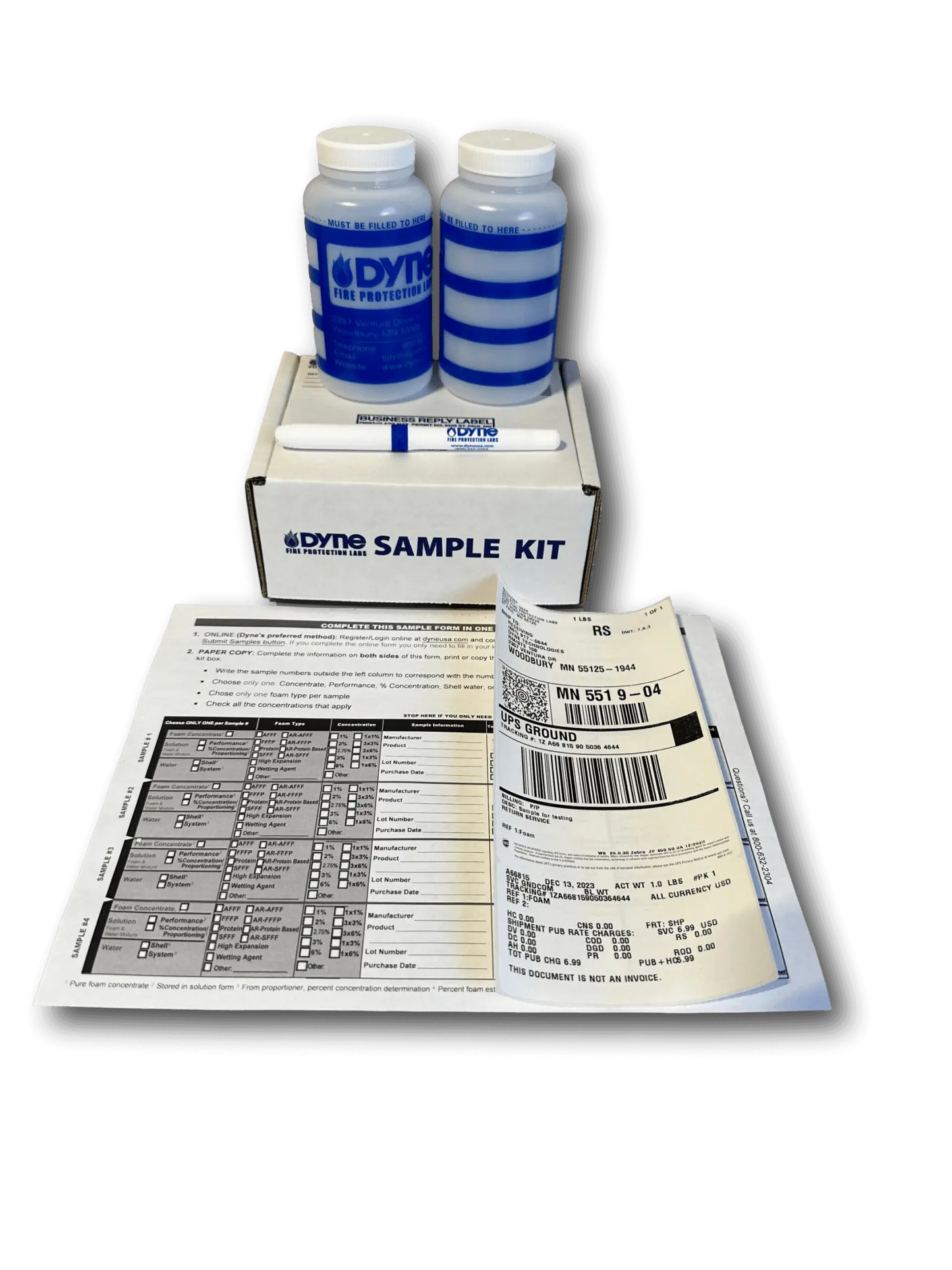 Foam Sample Kit for NFPA Testing with 2 Containers by DYNE FIRE PROTECTION LABS