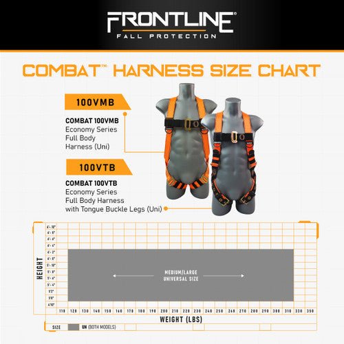 Frontline 100VTB Combat Economy Series Full Body Harness with Tongue Buckle Legs (Uni) Universal - Fire Protection Parts