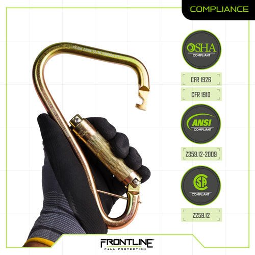 Frontline CSQ120 Large Steel Quarter Turn - locking Carabiner Hook - Fire Protection Parts