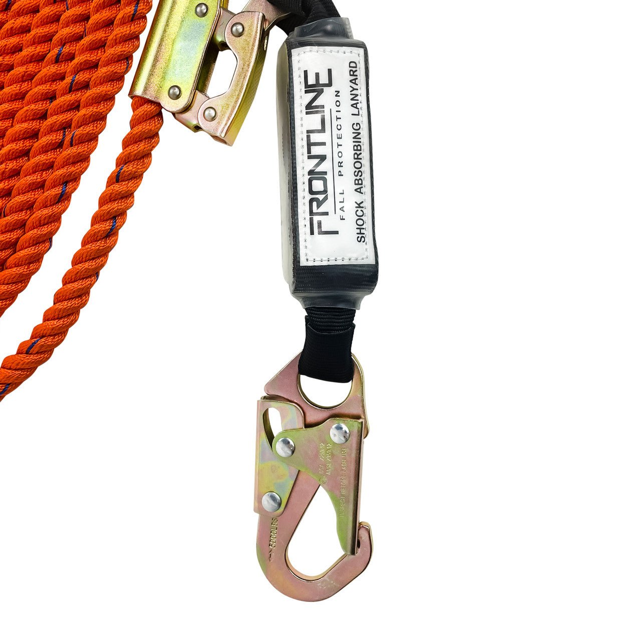 Frontline VLPR3L Premium Vertical Lifeline with Openable Rope Grab and Shock Pack 100' - Fire Protection Parts