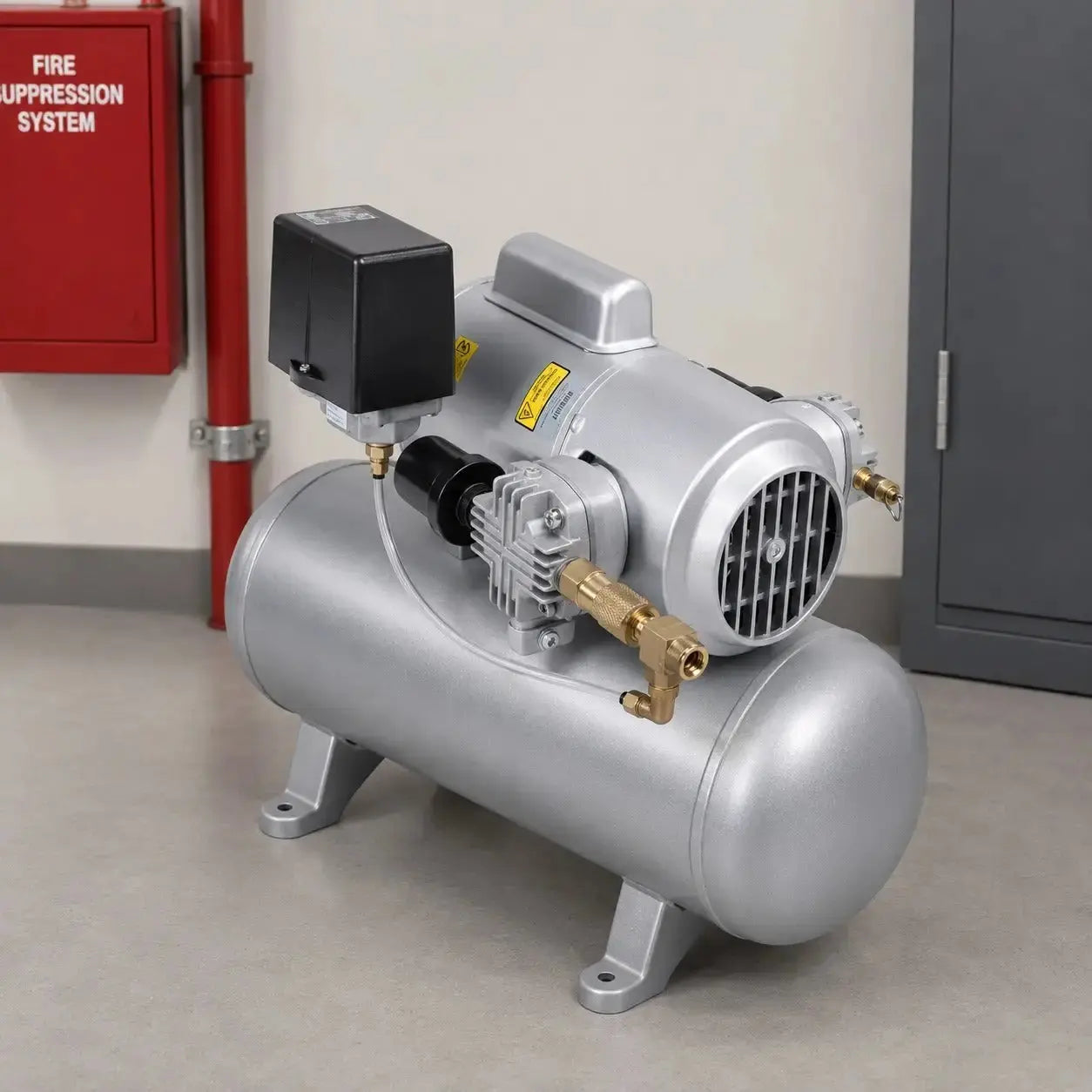 Gast Air Compressor Tank Mounted 100 PSI Fire System by Reliable Sprinkler