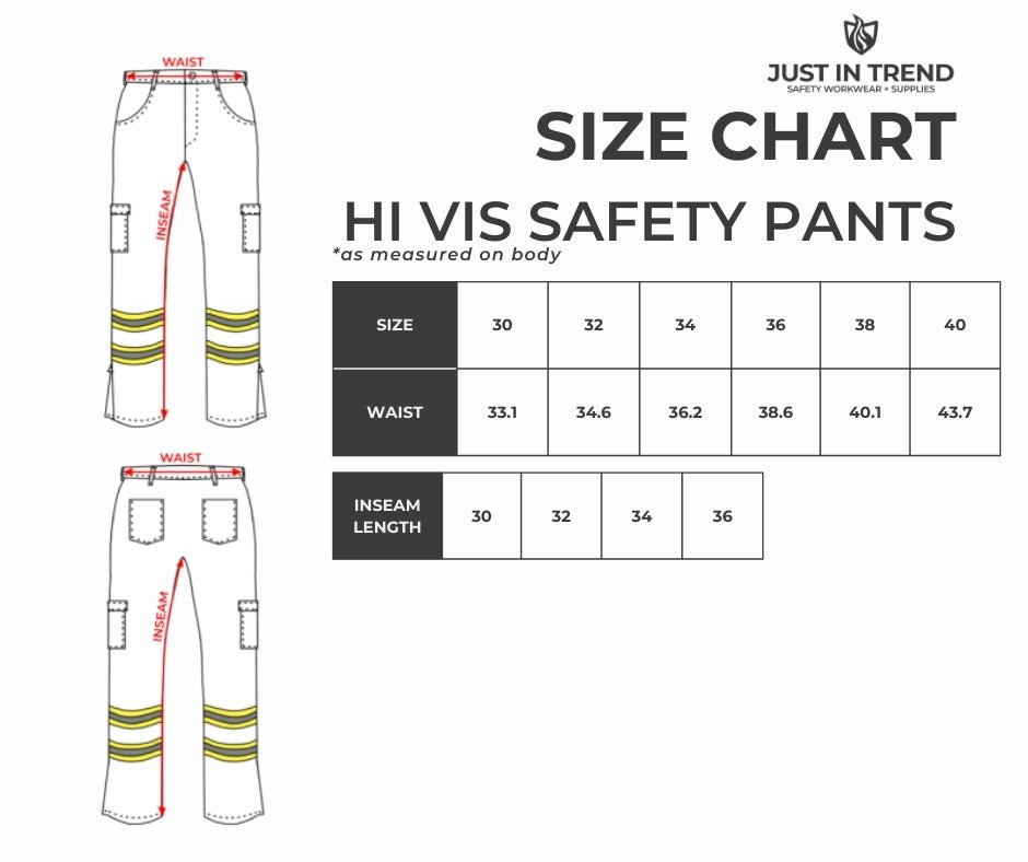 High Visibility Safety Flex Fit Work Pant/Trouser w / Leg Zipper - Fire Protection Parts