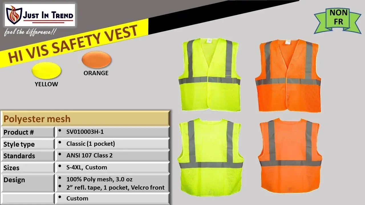 High Visibility Safety Vest - Fluorescent by Just In Trend