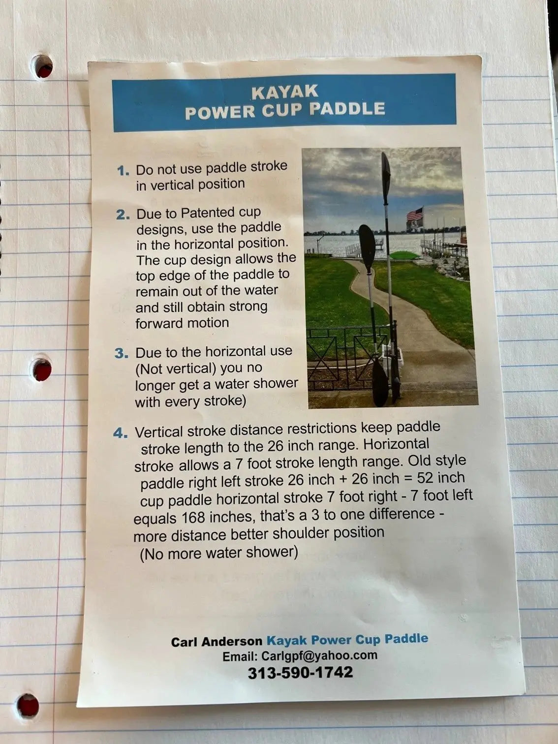 Kayak Power Cup Paddle by Fire Protection Parts