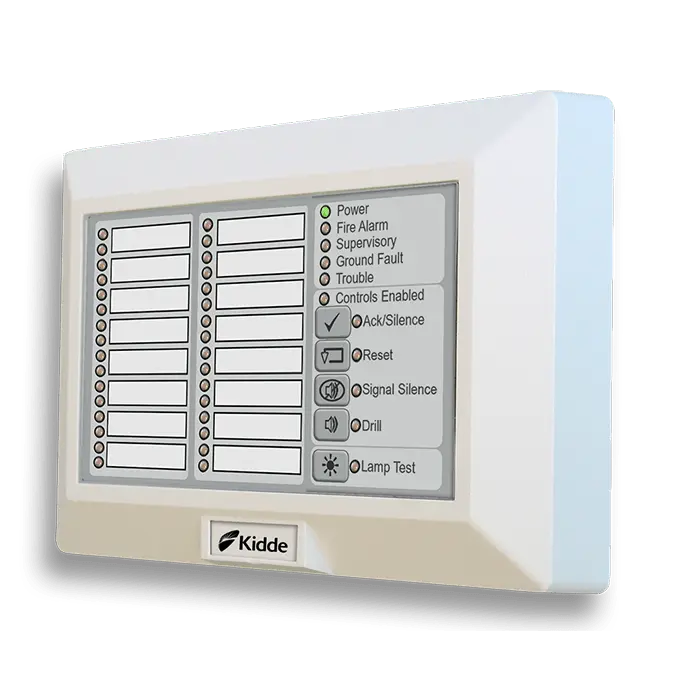 Kidde 16-Pair LED Zone Annunciator with Common Controls for Superior Fire Safety Compliance by Kidde