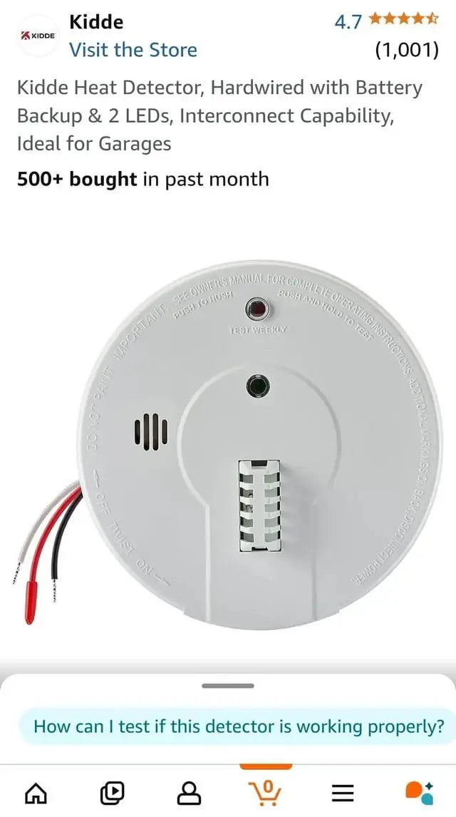 Kidde Heat Detector All-Weather Vertical Mount Fire Safety for Reliable Protection by Kidde