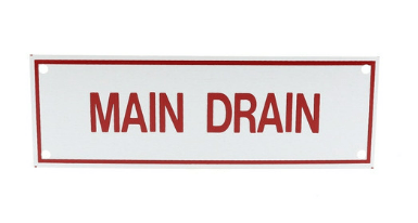 MAIN DRAIN SIGN - Fire Protection Parts
