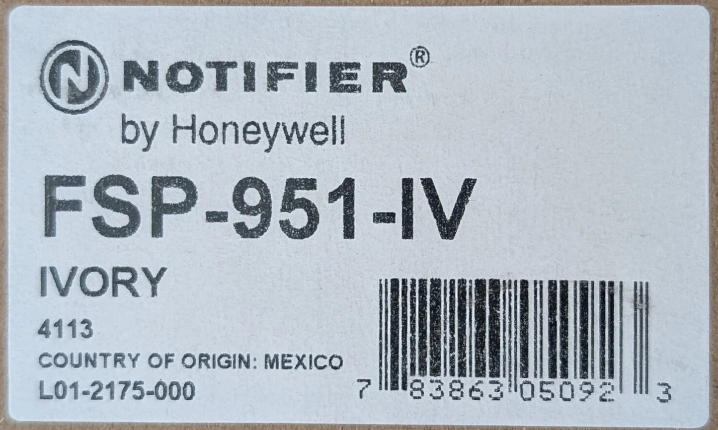 Notifier FSP - 951 - IV Smoke Detector - Ivory - Fire Protection Parts