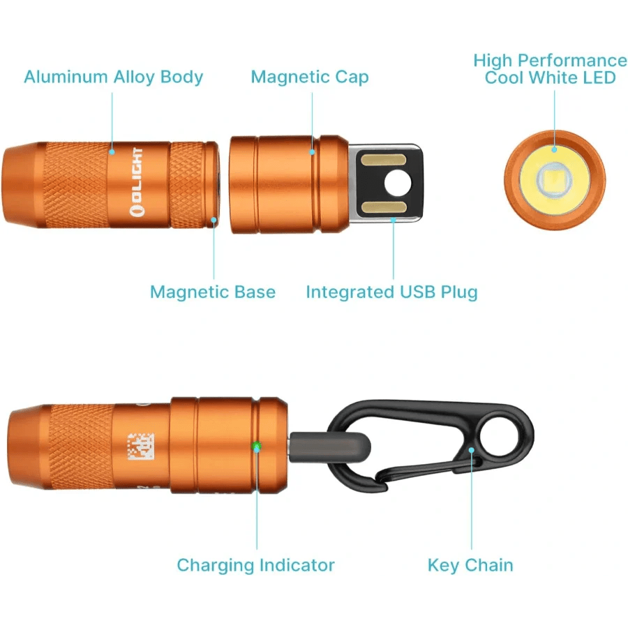 OLIGHT IMINI2OG imini 2 Rechargeable Mini Flashlight - Orange - Fire Protection Parts