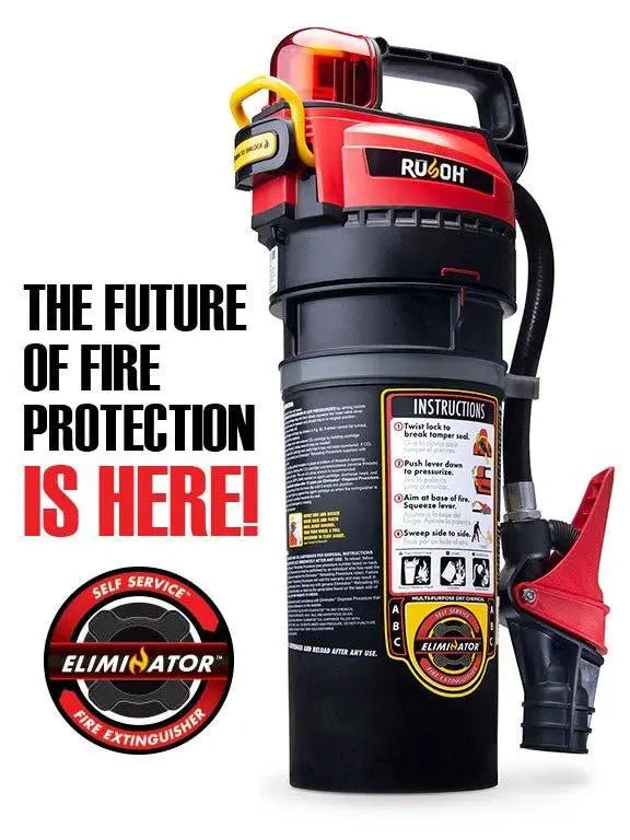 Rusoh Eliminator 10lb ABC High-Flow Dry Chemical Fire Extinguisher Self-Service Reloadable Fire Extinguishers Rusoh Fire Protection Parts Rusoh Eliminator 10lb Fire Extinguisher - Rusoh Self-Service