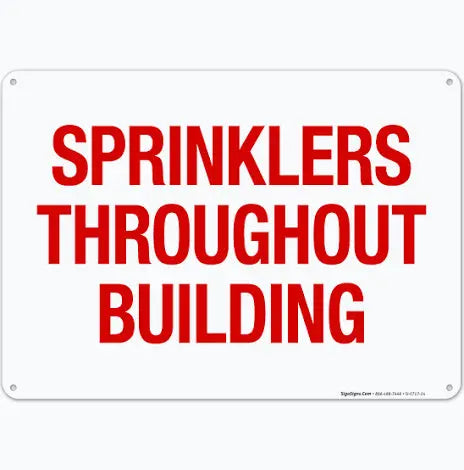 Sprinkler Throughout Sign 12" X 10" Fire Protection Sign by Fire Protection Products Inc