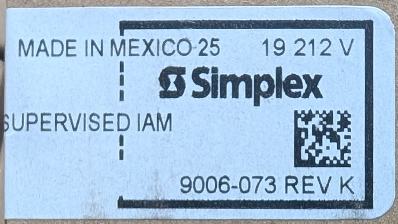 Simplex 4090 - 9051 Supervised IAM - Fire Protection Parts