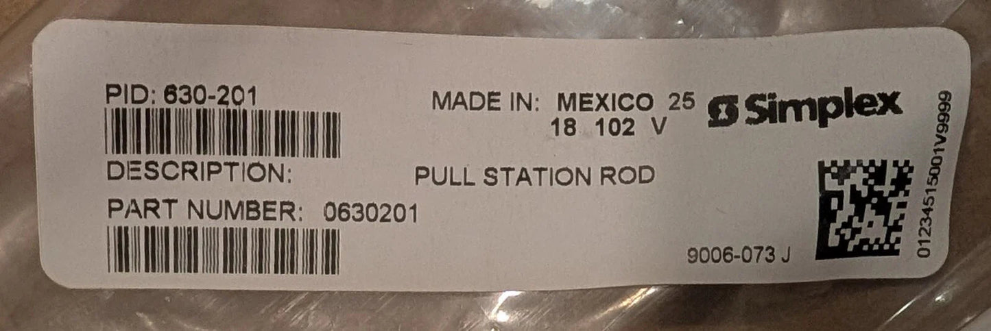 Simplex 630 - 201 Pull Station Rod - Fire Protection Parts