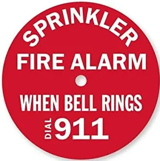 When Bell Rings Call 911 Fire Alarm Safety Sign 7" by Fire Protection Products Inc