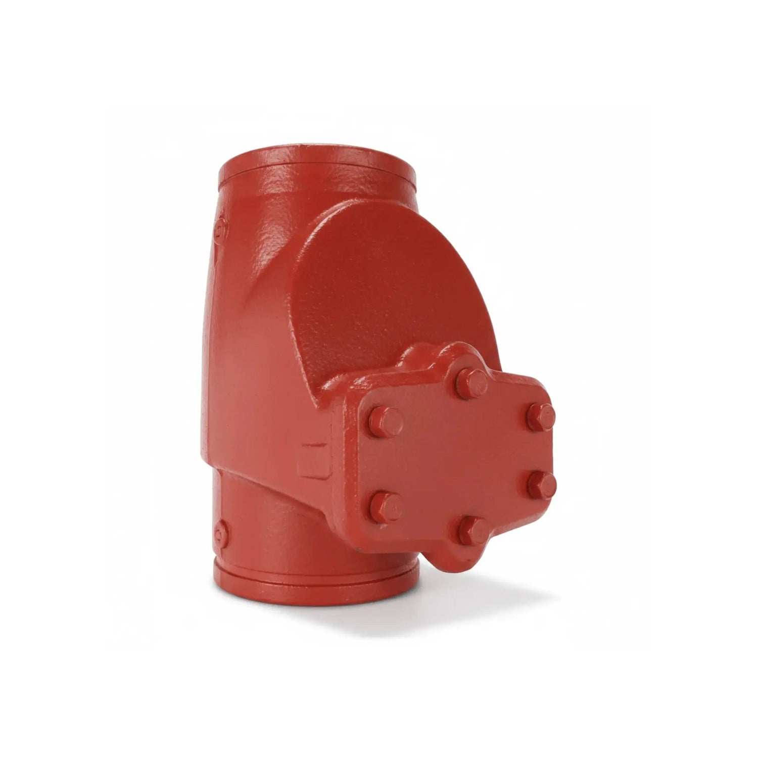 Red alarm valve designed for fire protection systems, featuring durable construction and secure fittings.