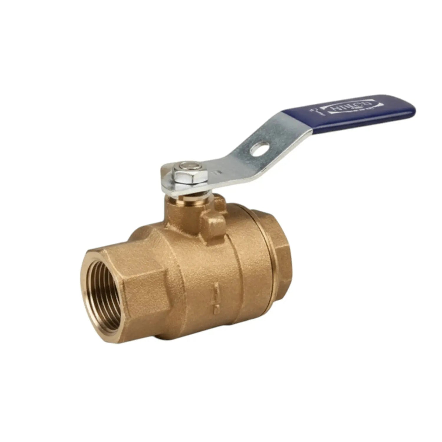 Durable brass ball valve with blue lever handle for reliable flow control and quick shutoff in plumbing systems
