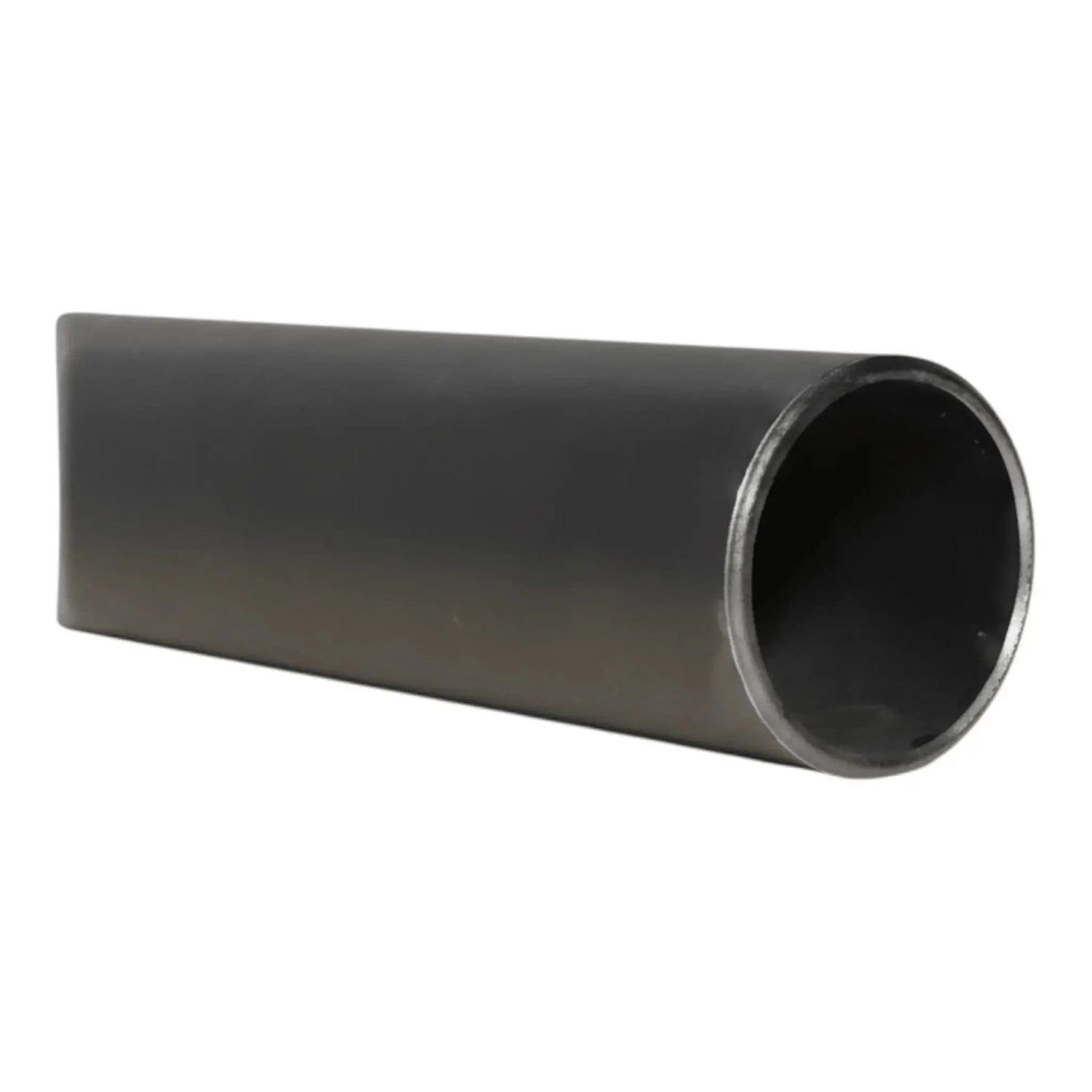 Steel pipe with smooth surface and hollow cylindrical shape isolated on white background