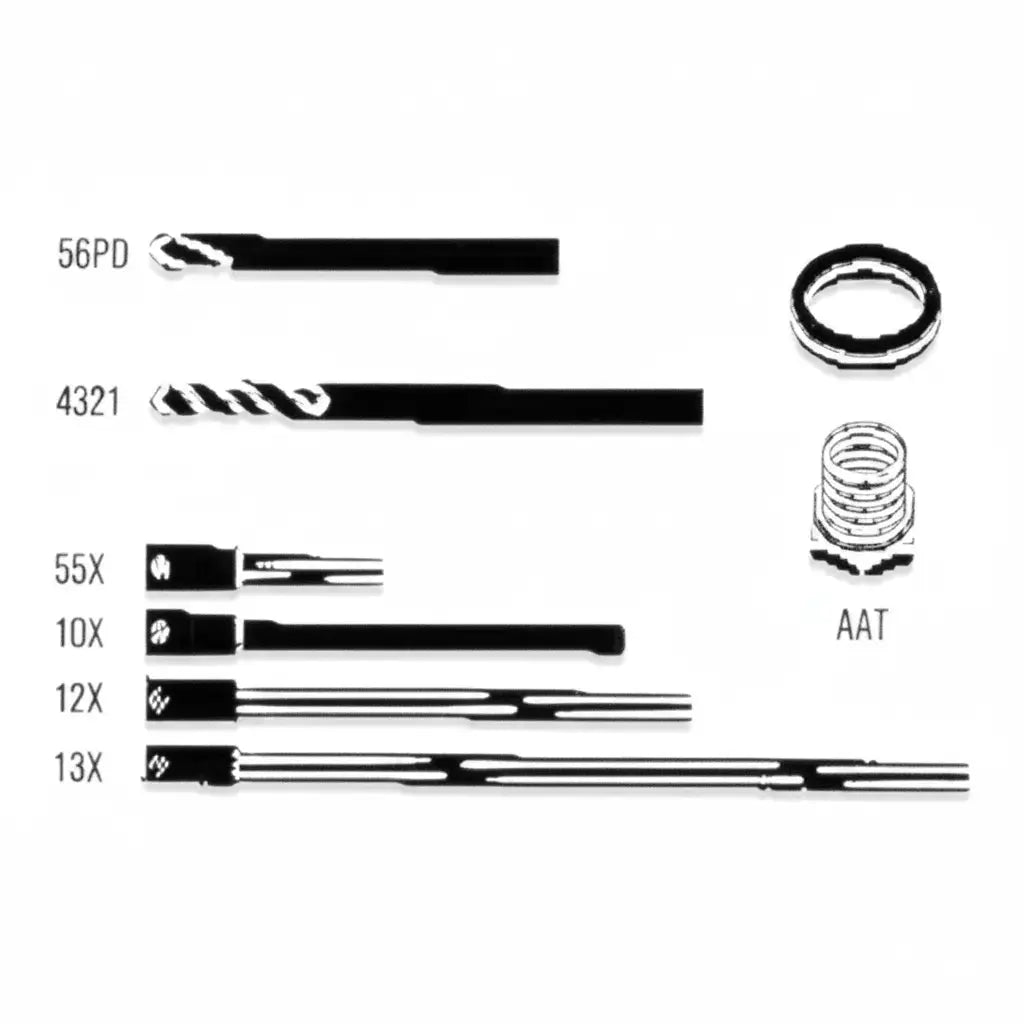 Black metal tool component with curved and grooved design for mechanical applications