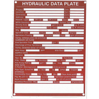 Hydraulic Systems Sign - Fire Protection Parts