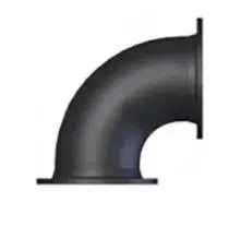 10" Black Cast Iron Flanged 90 Degree Elbow by Napac, Inc